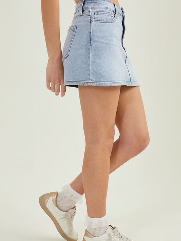 Stella Denim Mini Skirt Detail 4 - TULLABEE
