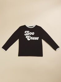 Boo Crew Ringer Tee Detail 2 - TULLABEE