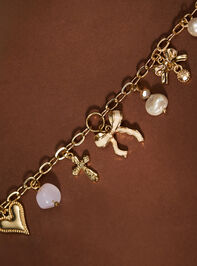 Bow Charm Dangle Bracelet Detail 2 - TULLABEE