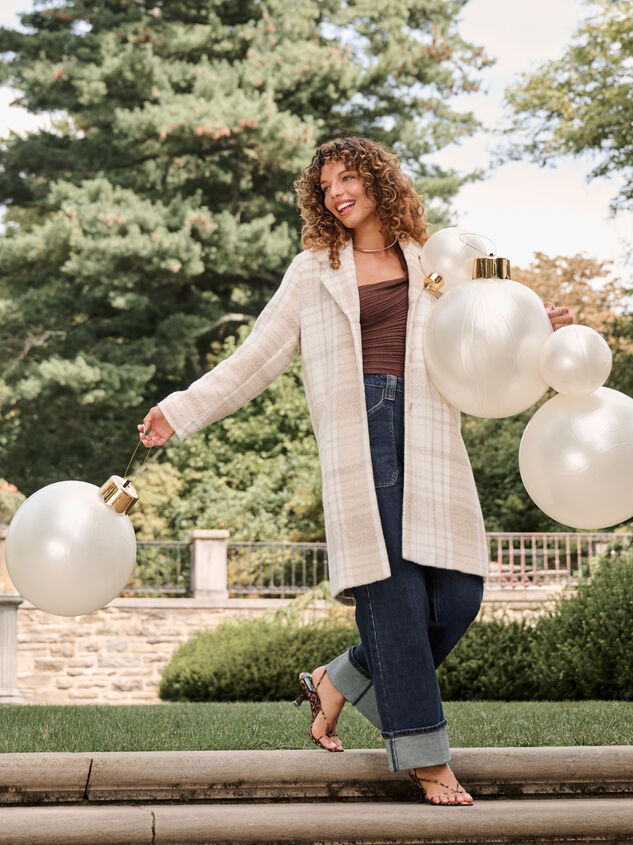 Jolie Plaid Wool Peacoat - TULLABEE