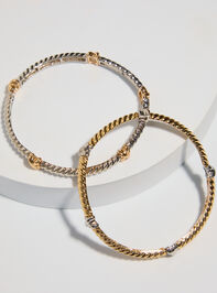Mixed Metal Twisted Stretch Bracelet Pack Detail 3 - TULLABEE