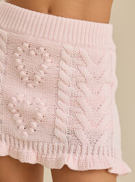 Lyla Heart Sweater Mini Skirt Detail 3 - TULLABEE