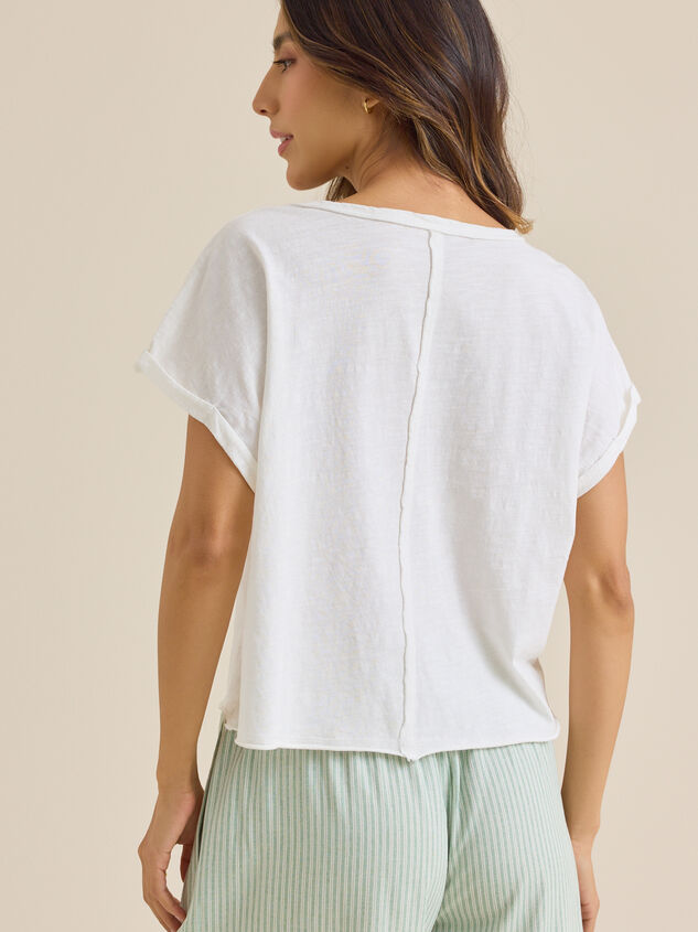 Demi Slub Roll Sleeve Tee Detail 5 - TULLABEE