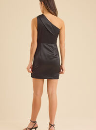 Verna One Shoulder Satin Mini Dress Detail 4 - TULLABEE