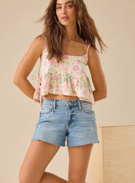 Jada Raw Hem Denim Shorts - TULLABEE