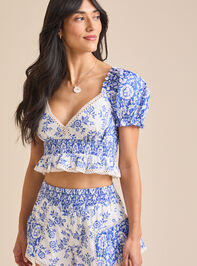 Amy Mix Print Top Detail 3 - TULLABEE