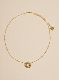 18K Gold Pray Wait Trust Necklace Detail 3 - TULLABEE