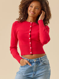 Amaya Heart Button Cardigan Detail 2 - TULLABEE