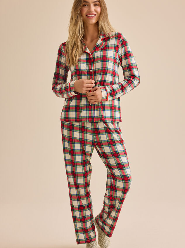 Harley Holiday Parent Pajama Set Detail 2 - TULLABEE