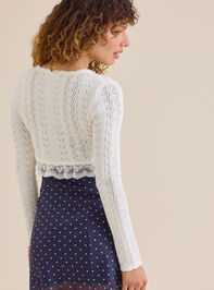 Rowen Pointelle Cardigan Detail 5 - TULLABEE