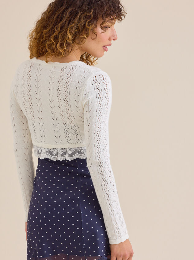 Rowen Pointelle Cardigan Detail 5 - TULLABEE
