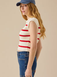 Norah Striped Knit Polo Top Detail 3 - TULLABEE