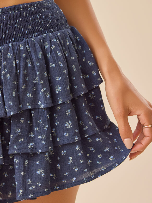 Roe Floral Mini Skirt Detail 3 - TULLABEE