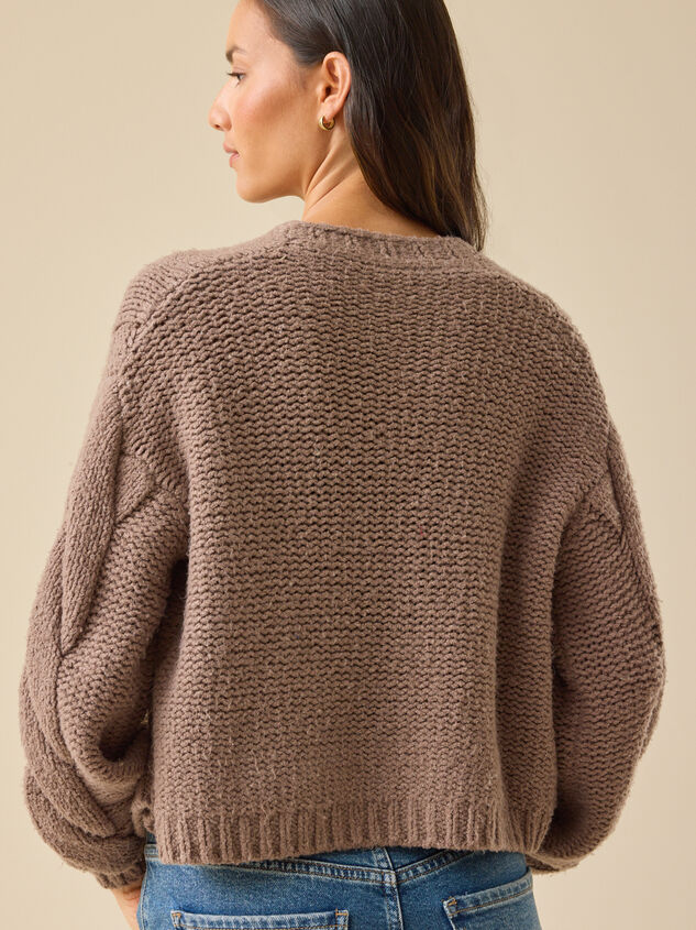 Jessa Cable Knit Cardigan Detail 4 - TULLABEE