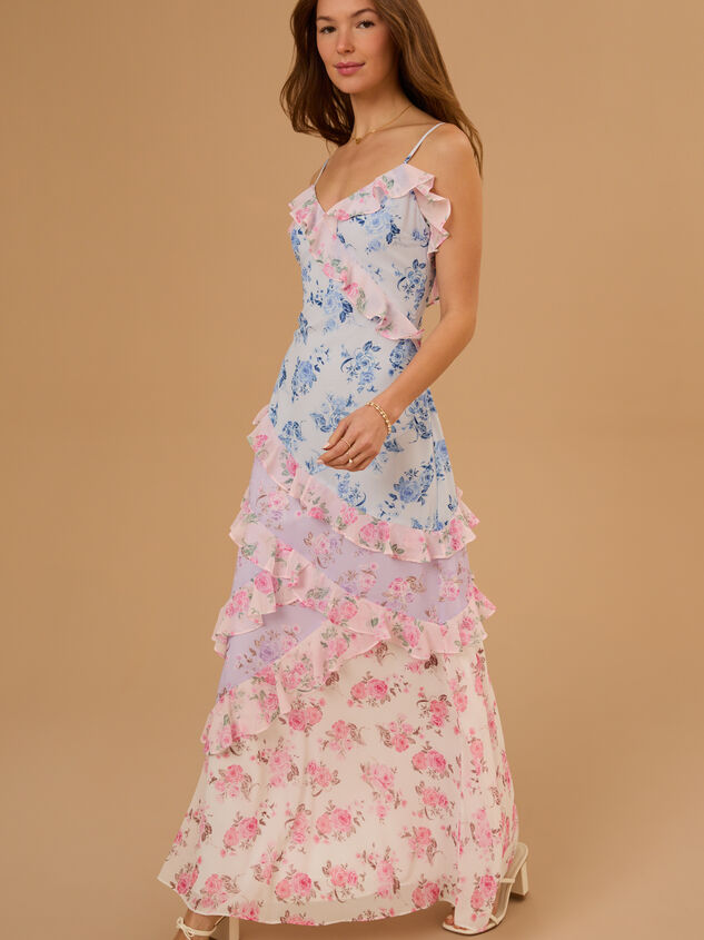 Olivia Floral Maxi Dress Detail 3 - TULLABEE