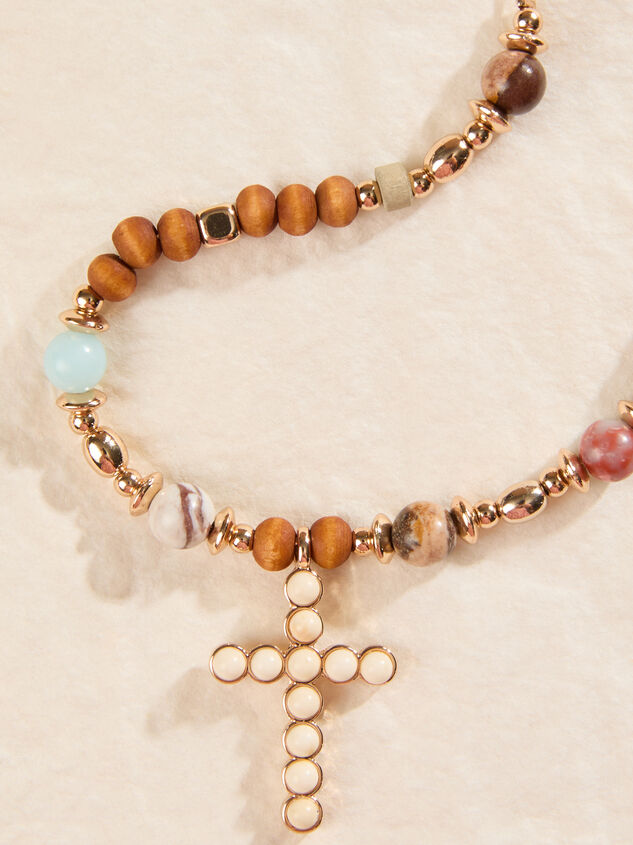 Beaded Cross Necklace - TULLABEE