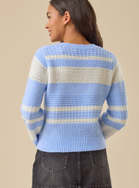 Suzanna Pointelle Striped Sweater Detail 4 - TULLABEE