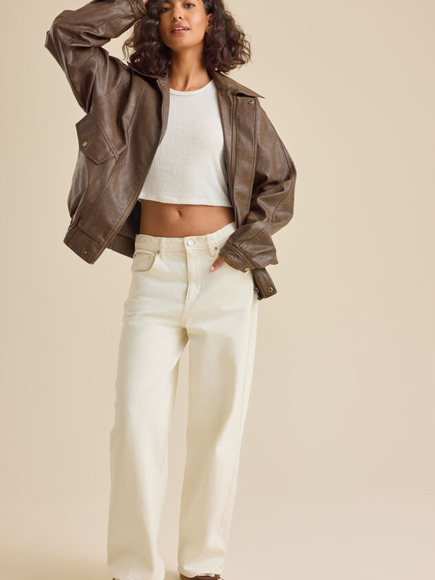 Reba Leather Bomber Jacket Detail 6 - TULLABEE