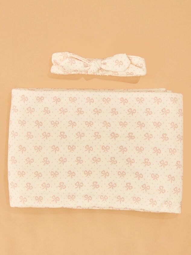 Vintage Mini Bows Swaddle with Headband - TULLABEE