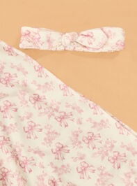 Bonnie Bows Toile Swaddle with Bow Detail 2 - TULLABEE