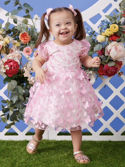 Pink floral toddler sales dress
