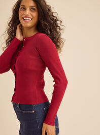 Viola Ribbed Cardigan Detail 3 - TULLABEE