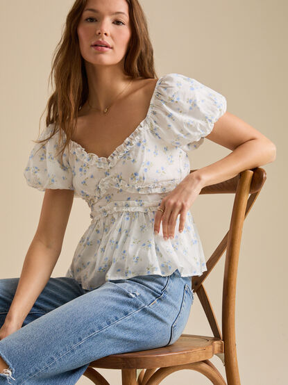 Emberlin Floral Babydoll Top - TULLABEE