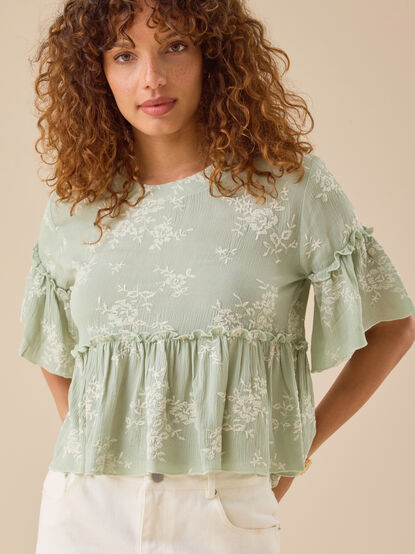 Wanda Ruffle Babydoll Top - TULLABEE