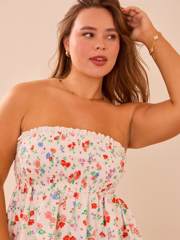 Carly Floral Smocked Tube Top Detail 3 - TULLABEE