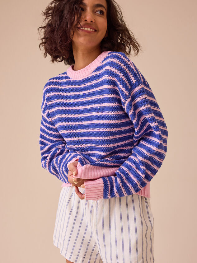 Poppy Bright Boxy Sweater Detail 4 - TULLABEE