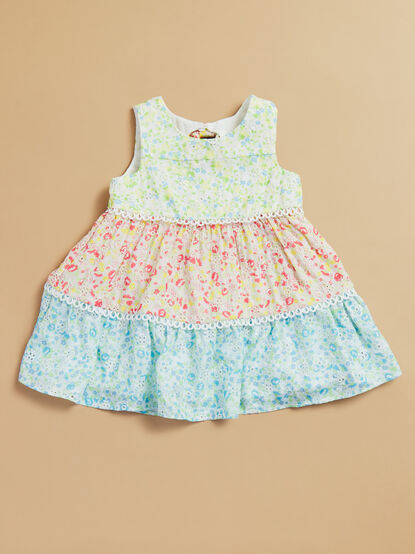 Emmie Floral Color Block Toddler Dress - TULLABEE