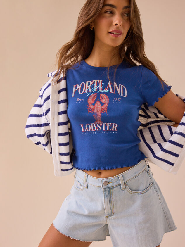 Maine Lobster Baby Tee Detail 4 - TULLABEE