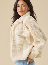 Athena Striped Sherpa Jacket Detail 4 - TULLABEE