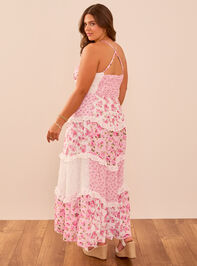 Adernia Patchwork Floral Maxi Dress Detail 5 - TULLABEE