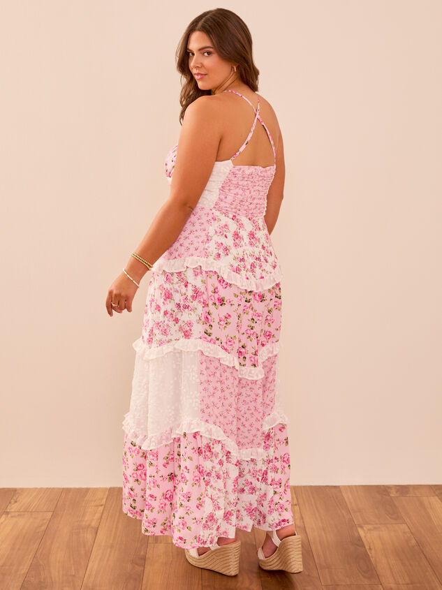 Adernia Patchwork Floral Maxi Dress Detail 5 - TULLABEE