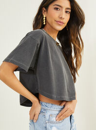 Madelyn Crew Cropped Tee Detail 2 - TULLABEE