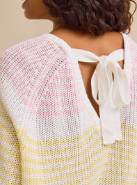 Kaleigh Striped Bow Back Sweater Detail 6 - TULLABEE