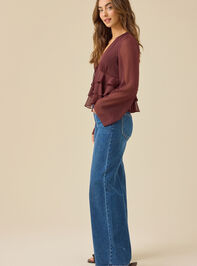 Eva Tie Front Ruffle Top Detail 4 - TULLABEE
