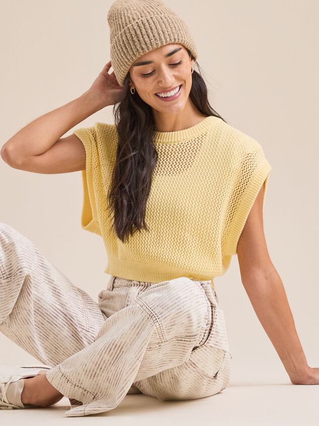 Juliette Open Weave Vest Detail 3 - TULLABEE