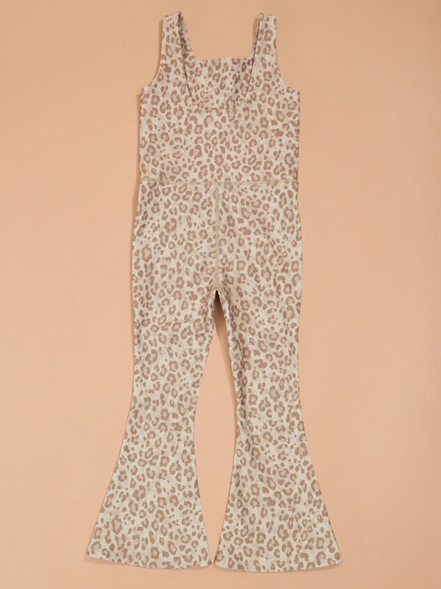 Lilah Leopard Flare Jumpsuit Detail 2 - TULLABEE