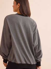 Midnight Motion Striped Pullover Detail 5 - TULLABEE