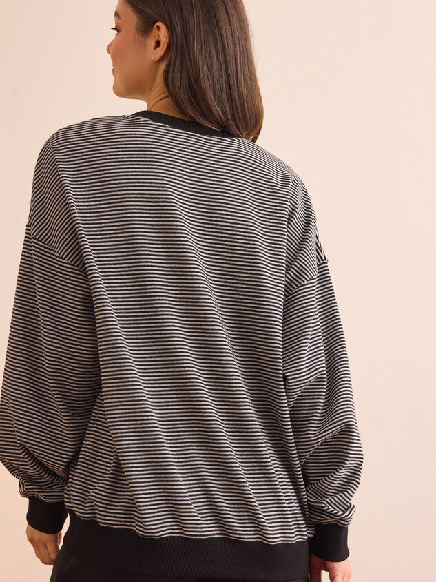 Midnight Motion Striped Pullover Detail 5 - TULLABEE