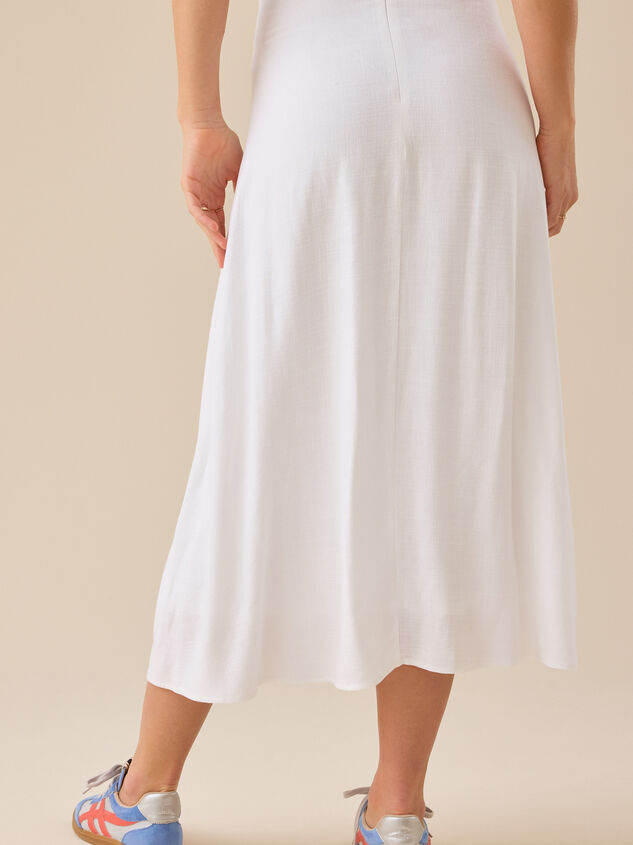 Lorrie Linen Midi Skirt Detail 4 - TULLABEE
