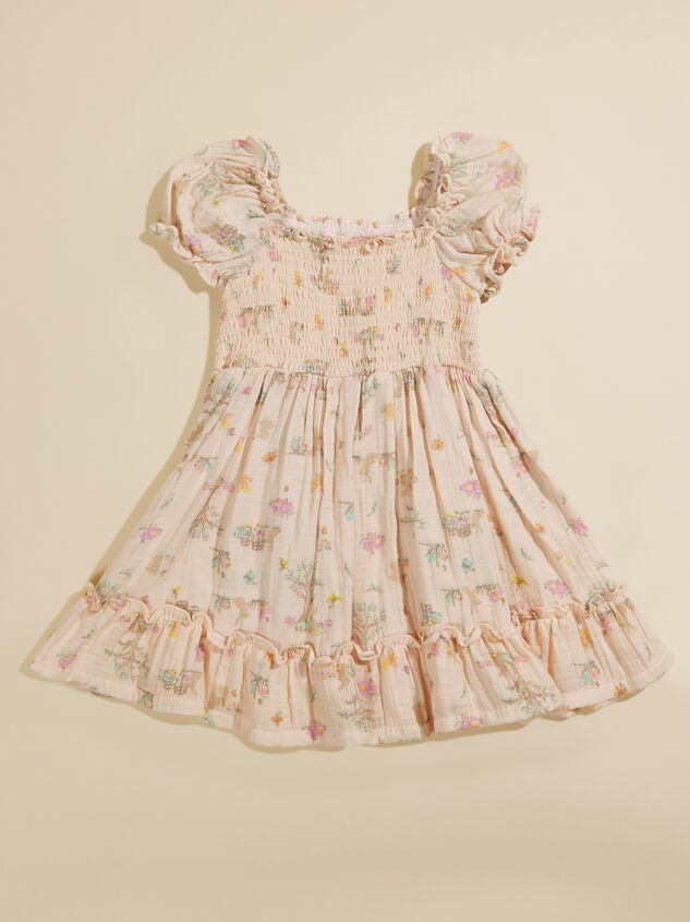 Erin Pink Bunny Smocked Toddler Dress | Tullabee