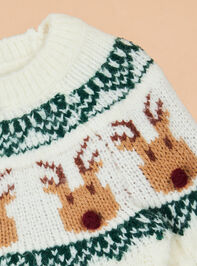 Reindeer Fair Isle Sweater Detail 2 - TULLABEE