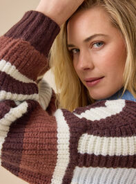 Suede Striped Tunic Pullover Detail 4 - TULLABEE
