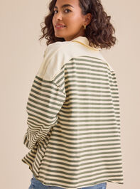 Aileen Oversized Striped Polo Detail 4 - TULLABEE