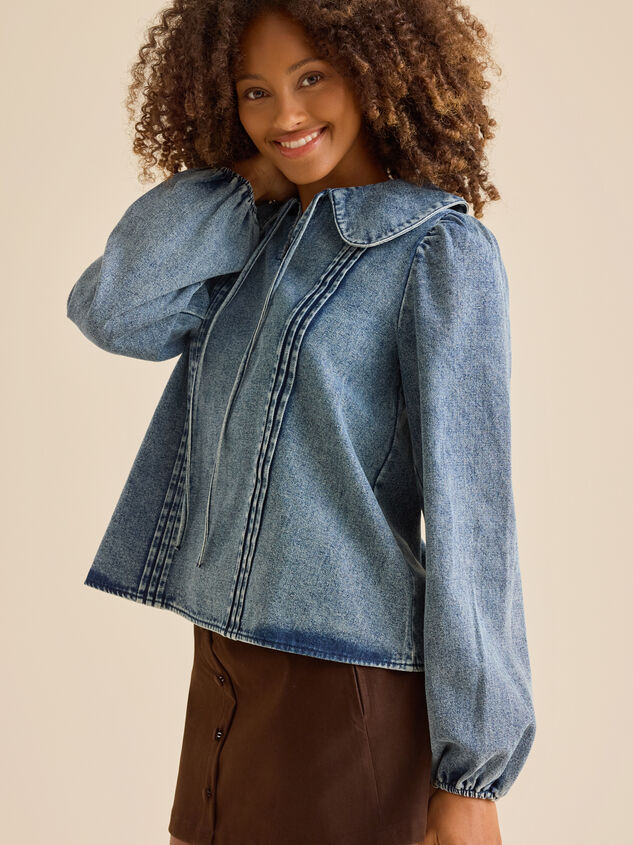 Paige Denim Collared Top Detail 4 - TULLABEE