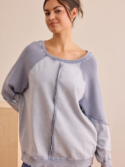 Stay Steady Pieced Long Sleeve Tee - TULLABEE