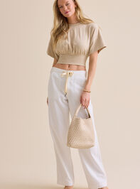 Millie Banded Hem Top Detail 3 - TULLABEE